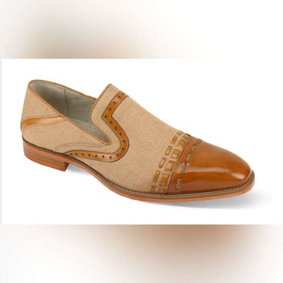 GIOVANNI MEN'S SLIP ON LEATHER ACCENT DRESS SHOE. GIOVANNI MEN'S SLIP ON LEATHER ACCENT DRESS SHOE.